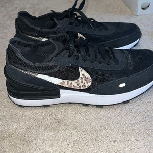 Nike Black and Leopard Print Women's Sneakers
